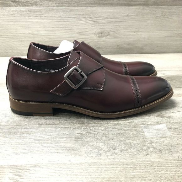 Stacy Adams Desmond Shoes Monk Strap Burgundy main image 8
